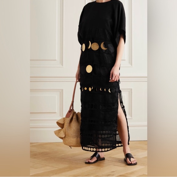 Loewe x Paula Ibiza Moon-Pendant Embroidered Maxi Dress - Picture 2 of 16